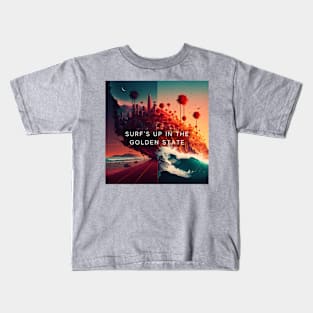 Surf's up in the Golden State- Cali love Kids T-Shirt